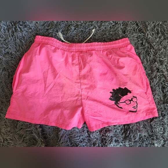 Aldo Gianne For Italian Club Mens Vintage Pink Graphic Board Shorts Size S - Picture 1 of 6